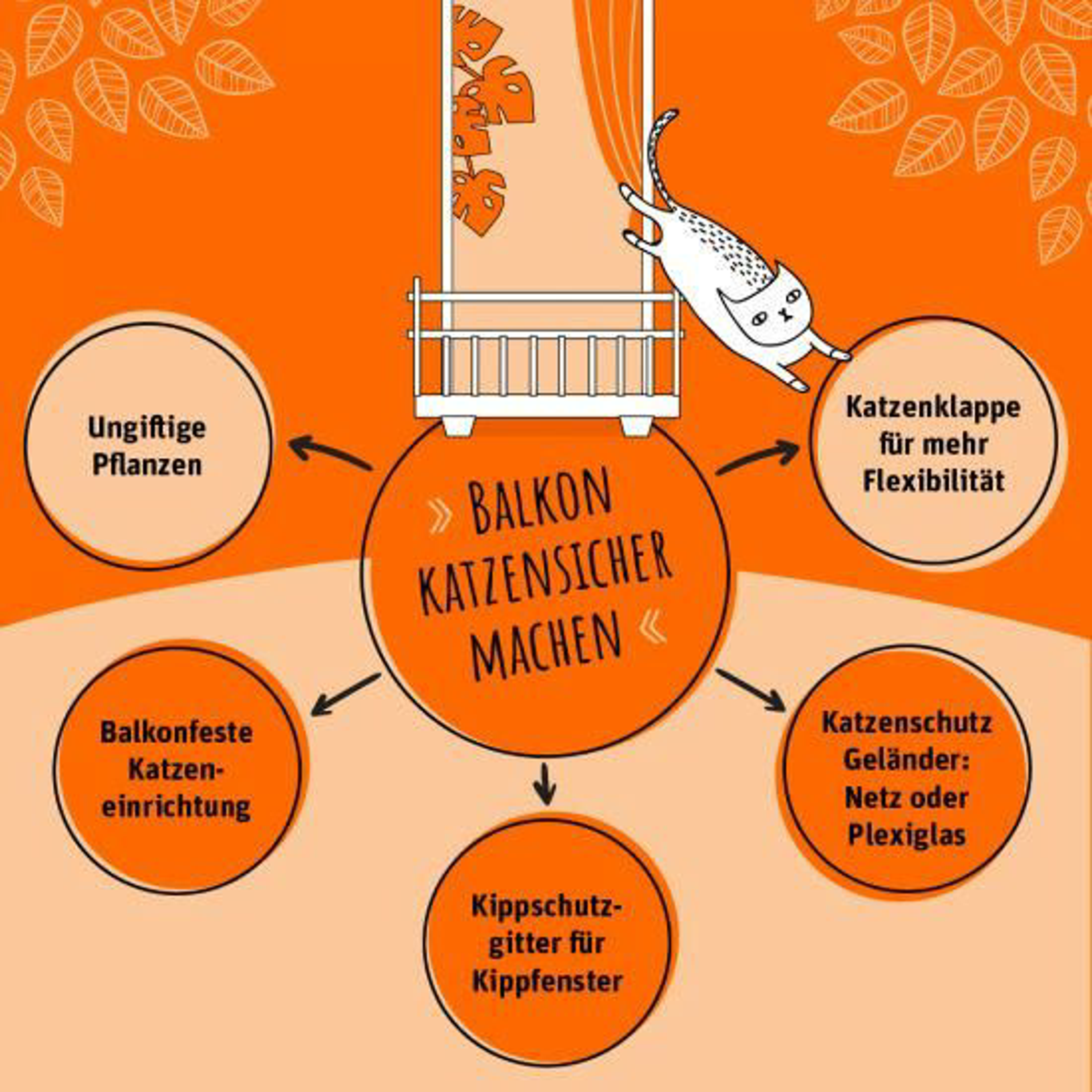 Infografik Green Petfood: Infos zu Balkon katzensicher machen