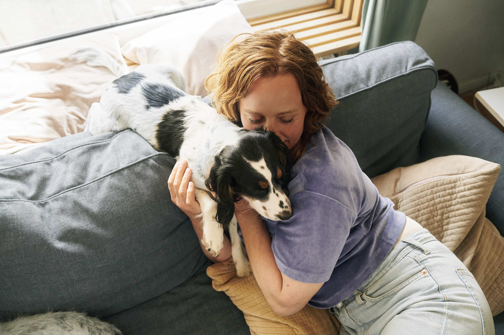 Kate with dog Indoor